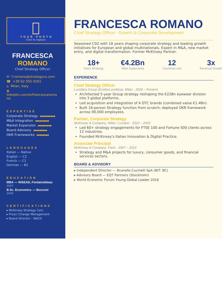 Cobalt Executive CV template preview