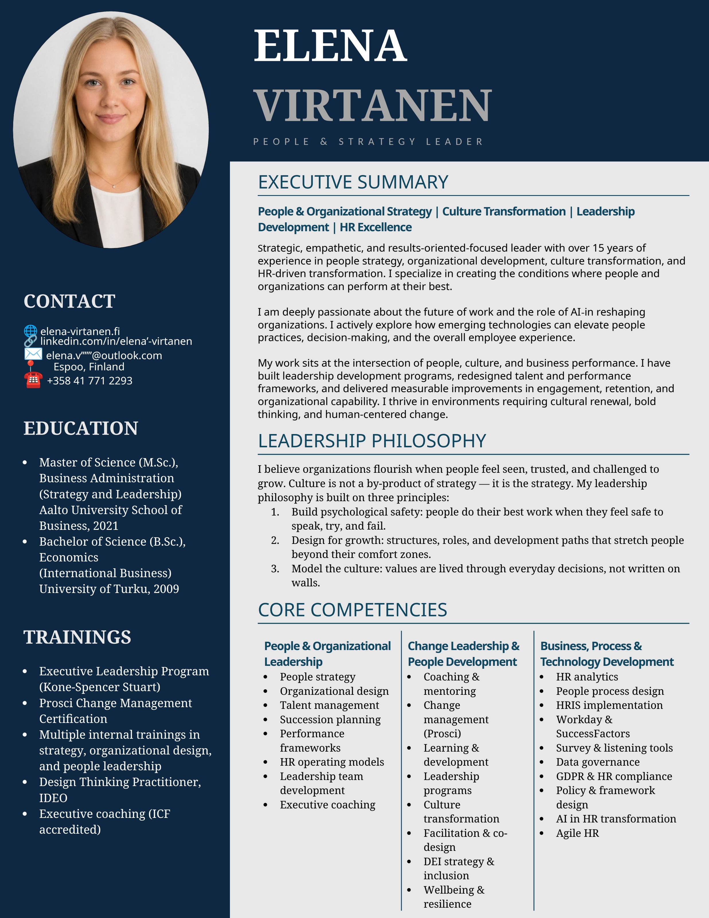 Executive People & Strategy Executive People & Strategy — free executive & professional CV template for Microsoft Word (.docx), designed for VP HR & People and Chief People Officers